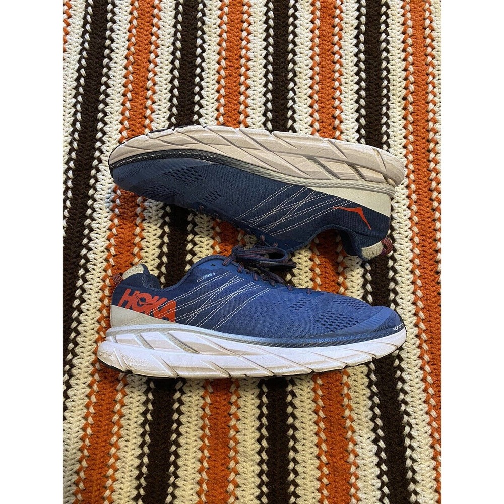Hoka One One Mens Clifton 6 1102872 EBPA Blue Running Shoes Lace Up Size 12.5
